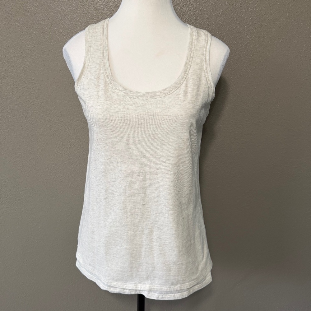 Pure Jill Pima Cotton Neutral Layering Scoop Neck Sleeveless Soft Tank Top‎ XS